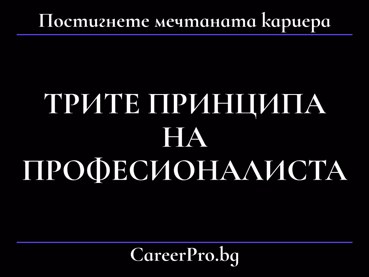 Трите принципа на професионалиста
